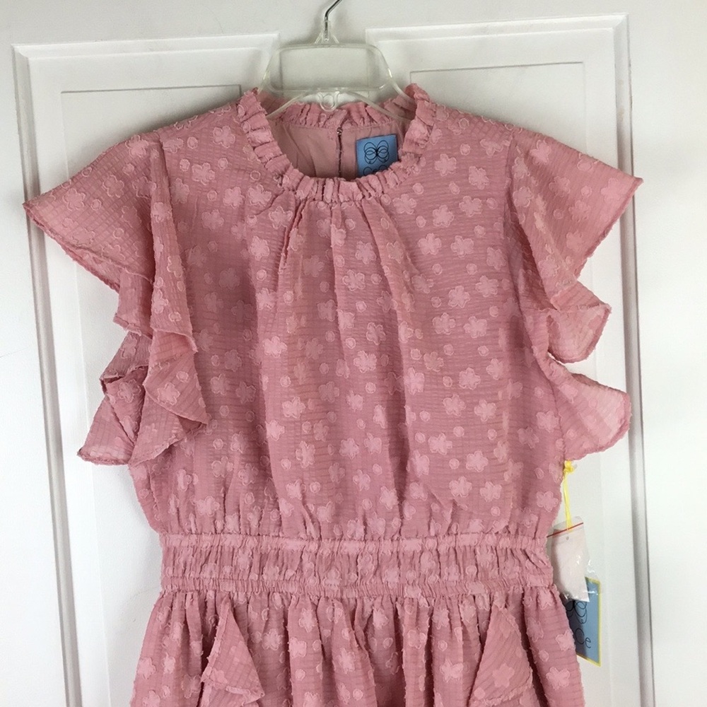 Elegant Pink Ruffle Dress - Picture 6 of 11